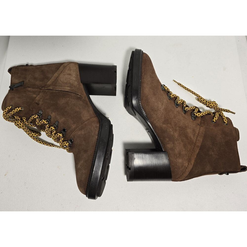 Aquatalia Ihana Brown Suede Water Resistant Lace-Up Zip Boot Women’s Size US 10 - Picture 3 of 10